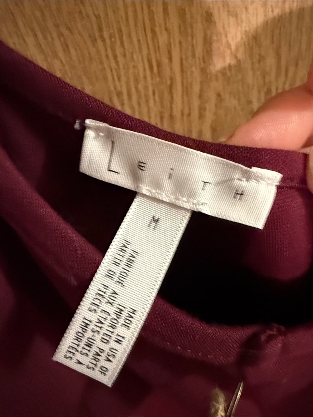Leith Burgundy High-Low Ruffle Slip Dress - Picture 2 of 5